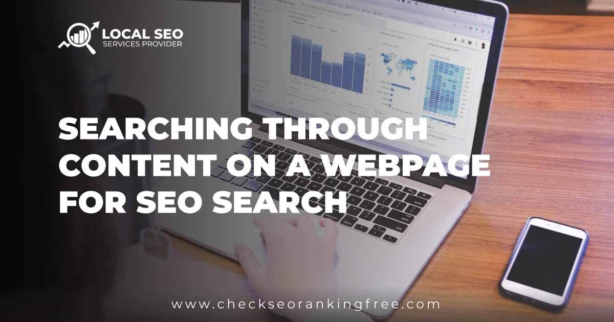 Searching Through Content On a Webpage For Seo Search